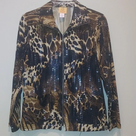 Ruby Rd. Sequins animal print jacket - Picture 1 of 5